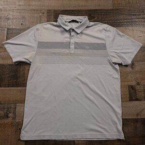 Travis Mathew Performance Polo Shirt Men’s Large Light Gray Golf Casual FAIR